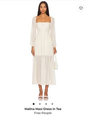 Free People Malina Maxi Dress in Tea - White Eyelet